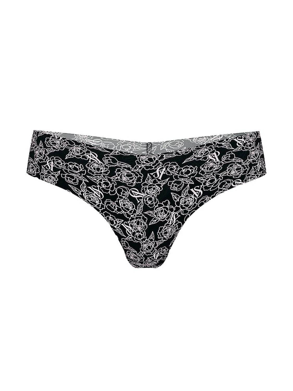 vs No-Show No-Show Thong Panty Black Sketch Floral 3 of 3 