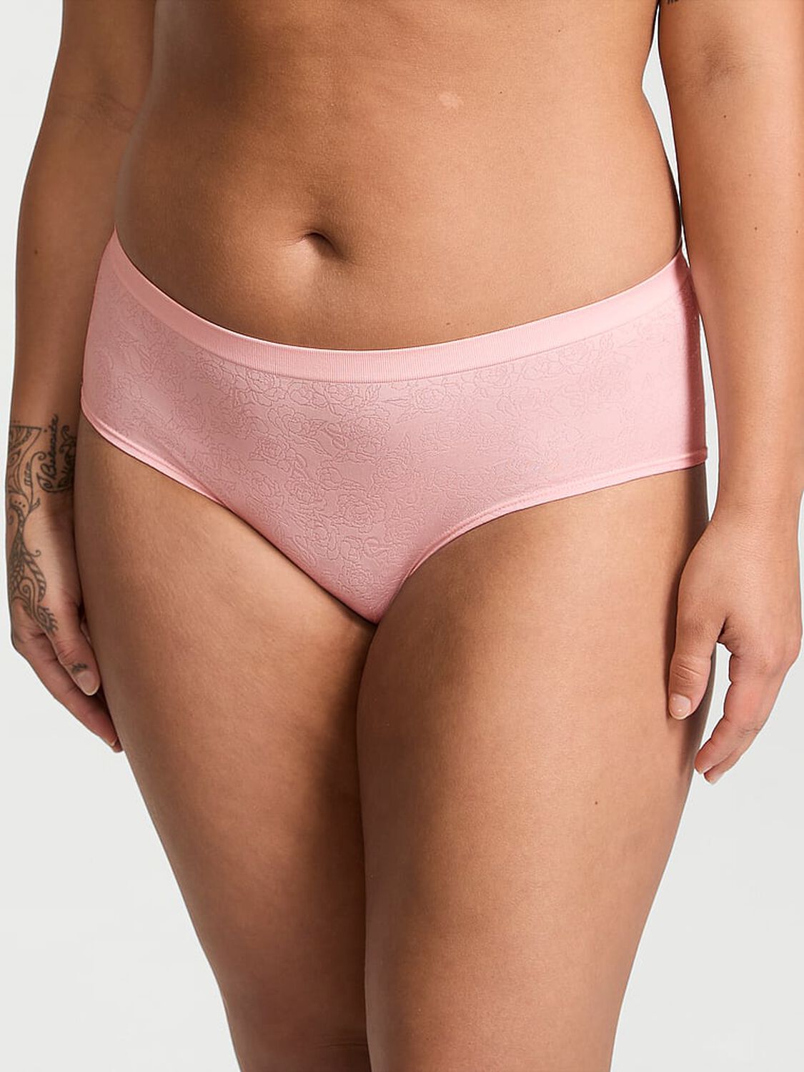 vs Seamless Seamless Hiphugger Panty Angel Pink Sketch Floral 1 of 2 