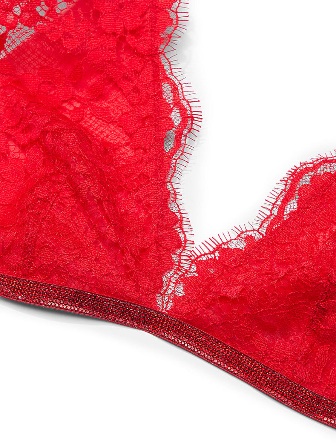 vs Dream Angels Twinkle Lace Triangle Bra Bright Vermillion 4 of 4 