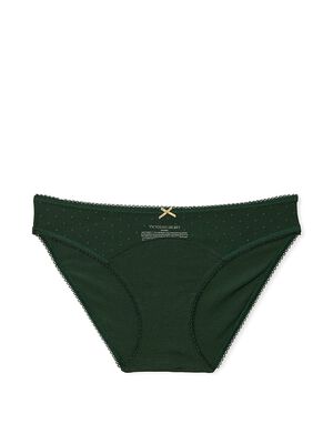 Stretch Cotton Dot Mesh Bikini Panty