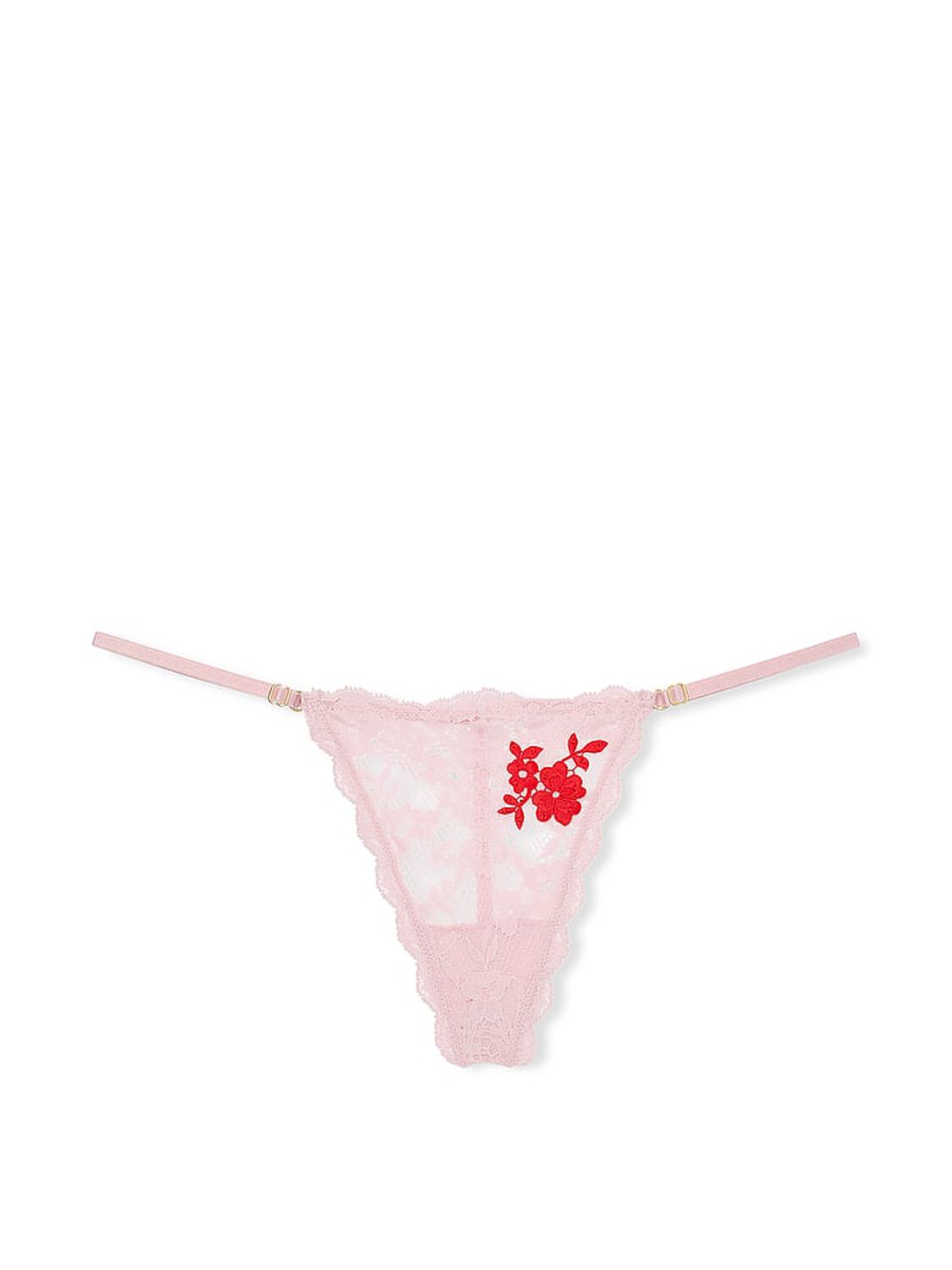 vs Dream Angels Lace V-String Panty Chalk Rose 3 of 3 