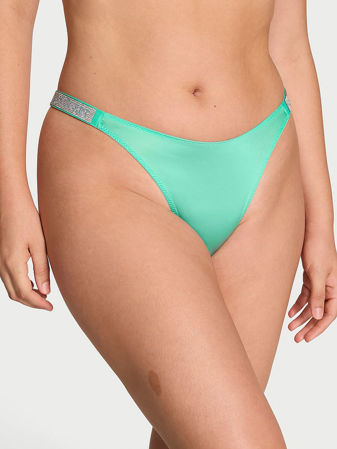 vs Very Sexy Shine Strap Thong Panty Scuba Blue 1 of 3 