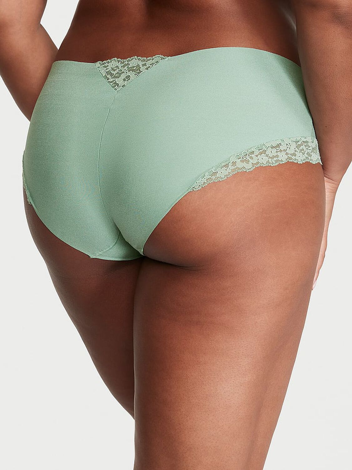 vs No-Show No-Show Lace-Trim Hiphugger Panty Green 2 of 3 