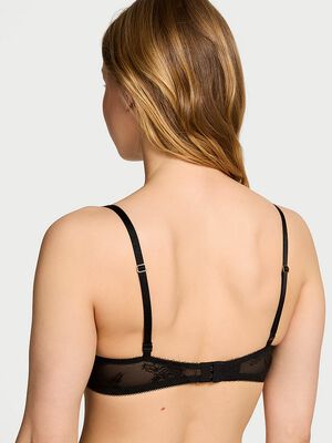 Rose Lace Lightly Lined Low-Cut Demi Bra