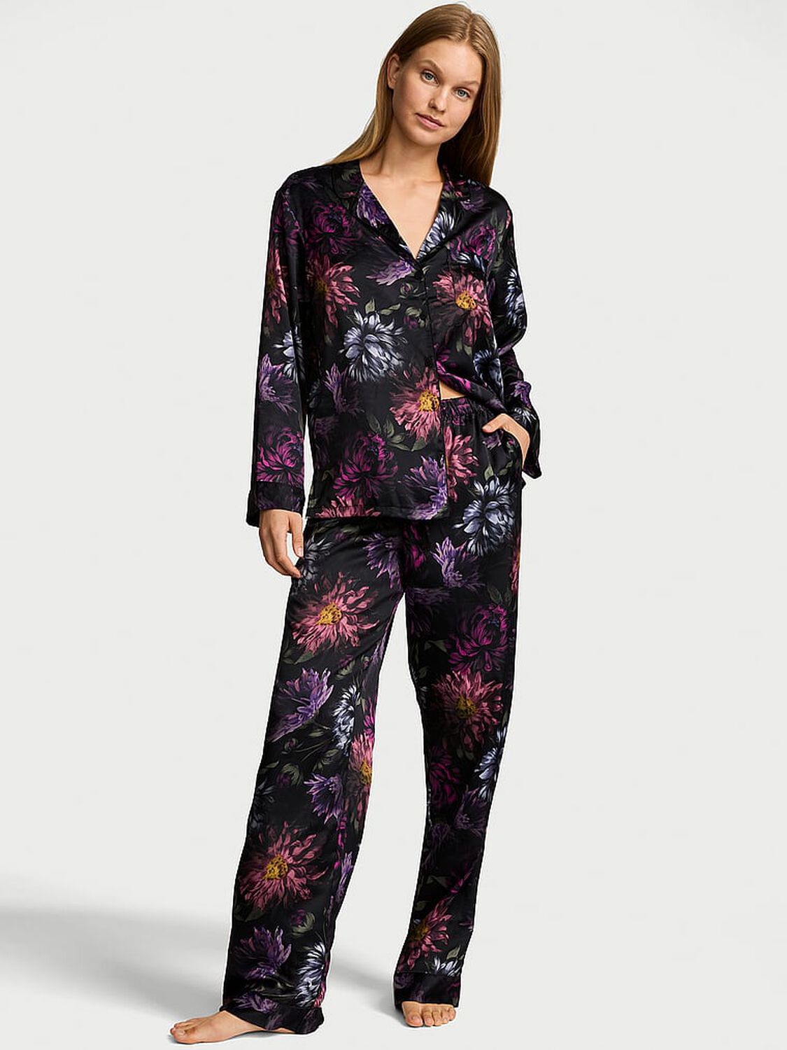 vs Victoria's Secret Glazed Satin Long Pajama Set 1 of 2 