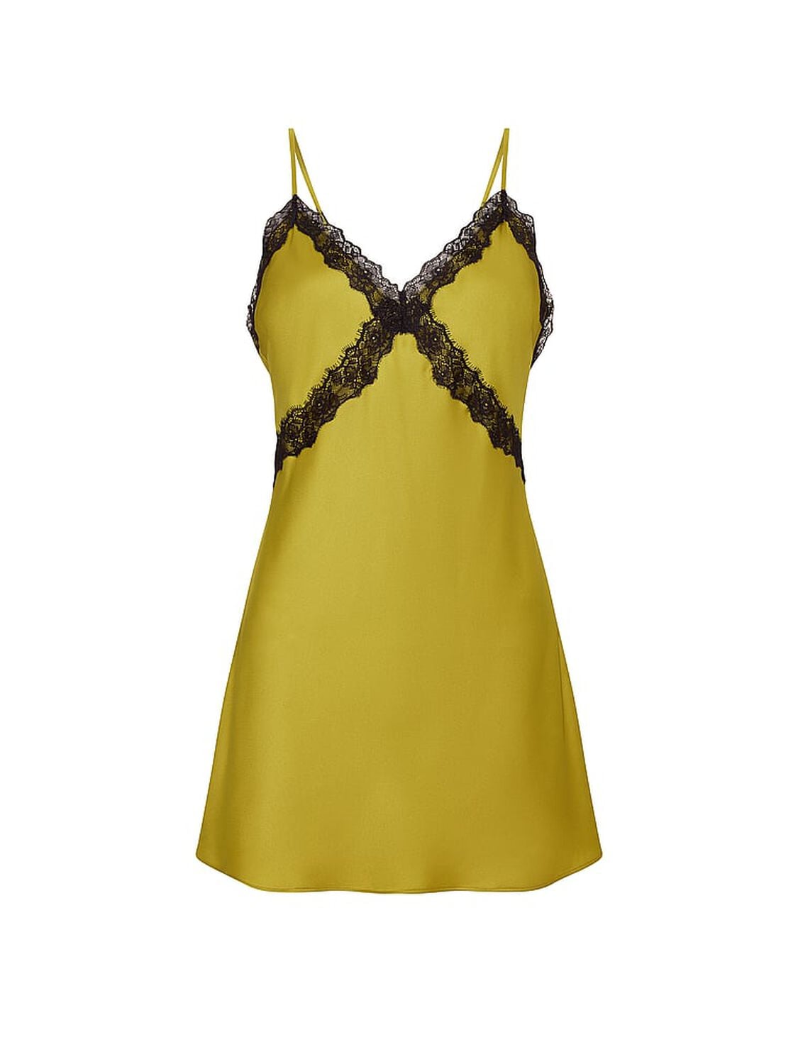 vs Very Sexy Satin Rose Lace-Trim Mini Slip Dress Peridot 3 of 3 