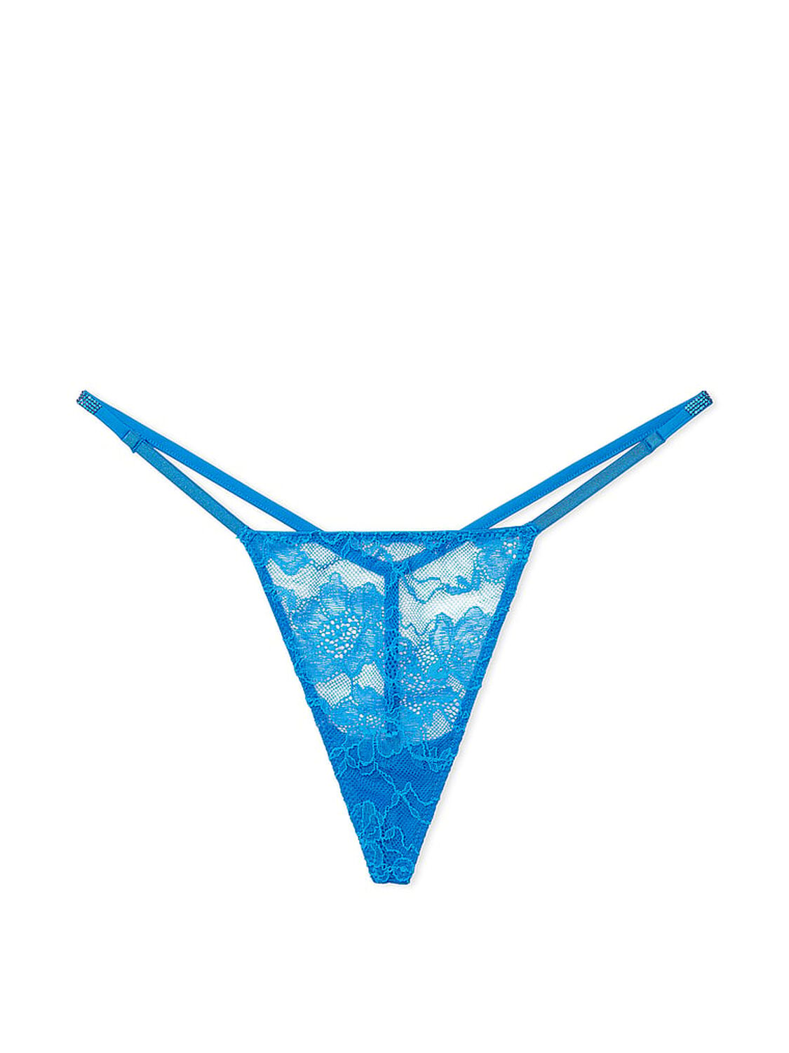 vs Very Sexy Shine Strap Lace V-String Panty Shocking Blue 3 of 4 