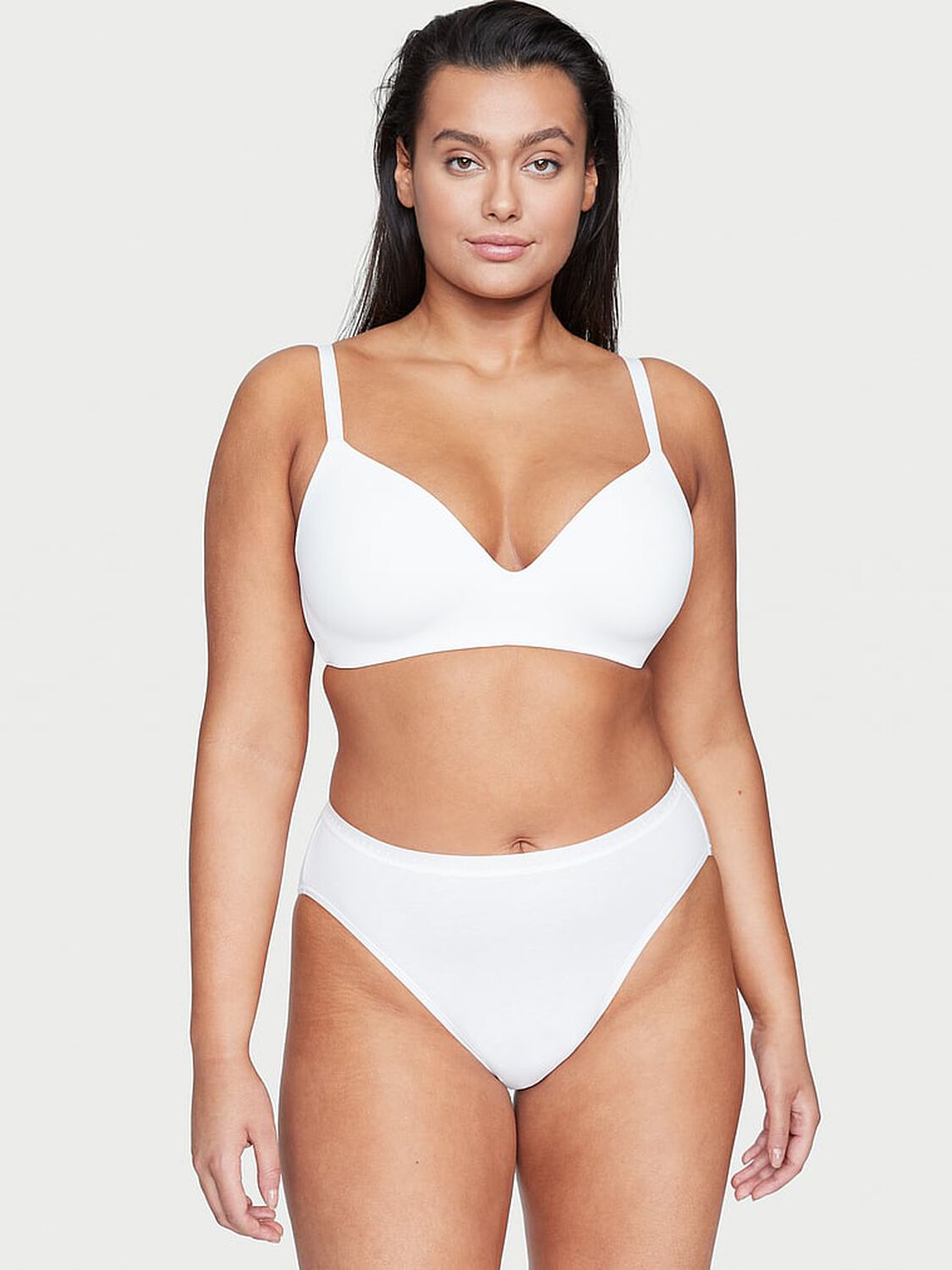 vs Victoria's Secret Stretch Cotton High-Leg Brief Panty Vs White 1 of 3 