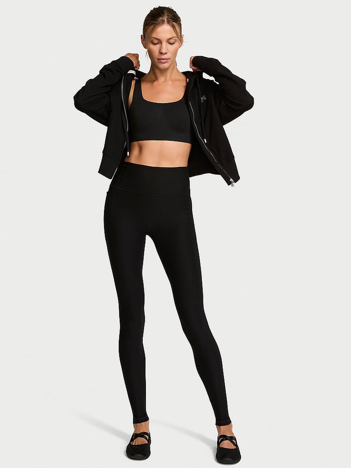 vs Vsx VSX New Essential High-Rise Pocket Legging Heather Black 1 of 2 