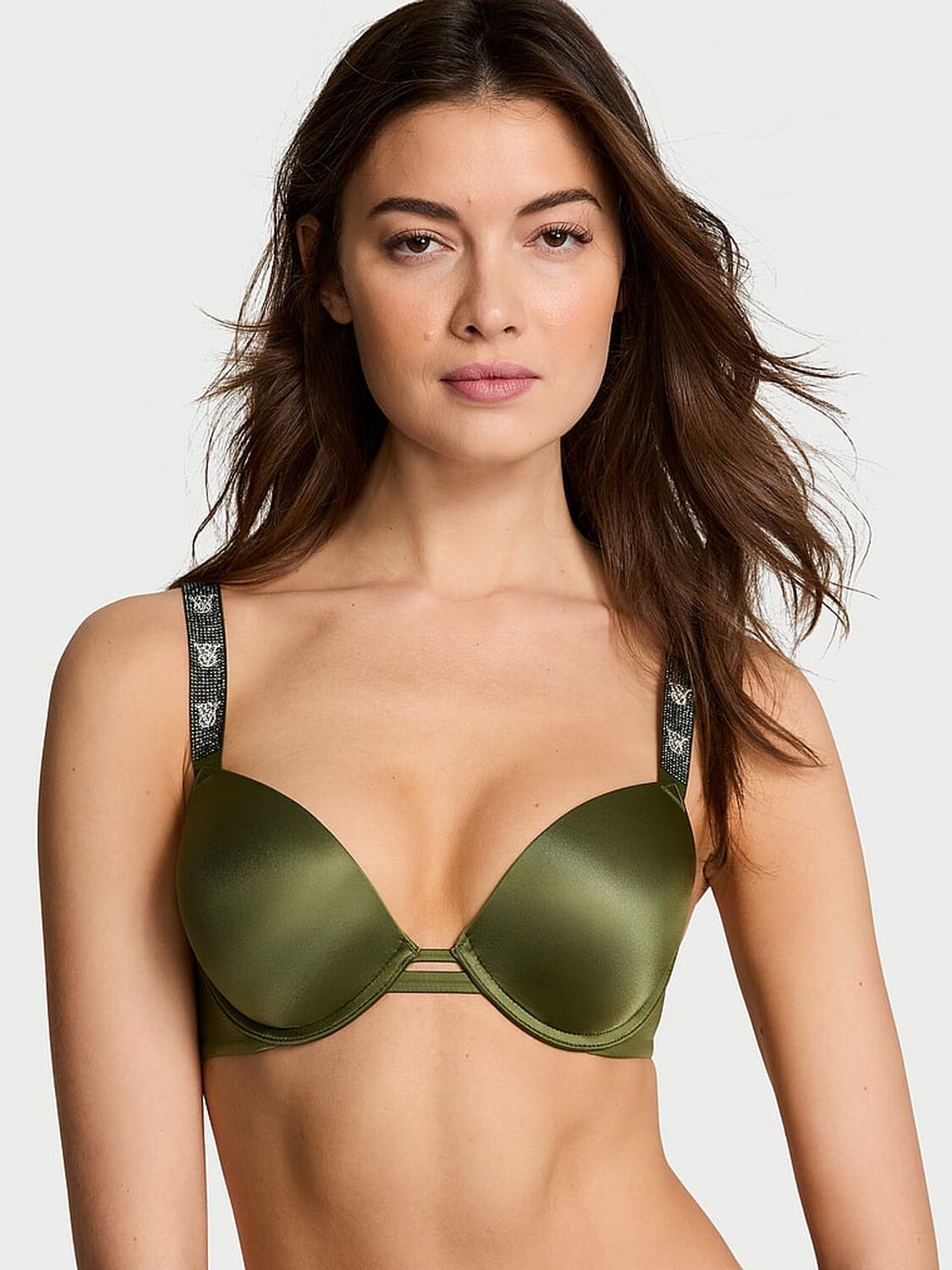 vs Very Sexy Shine Strap Smooth Push-Up Bra Woodland Green 4 of 4 