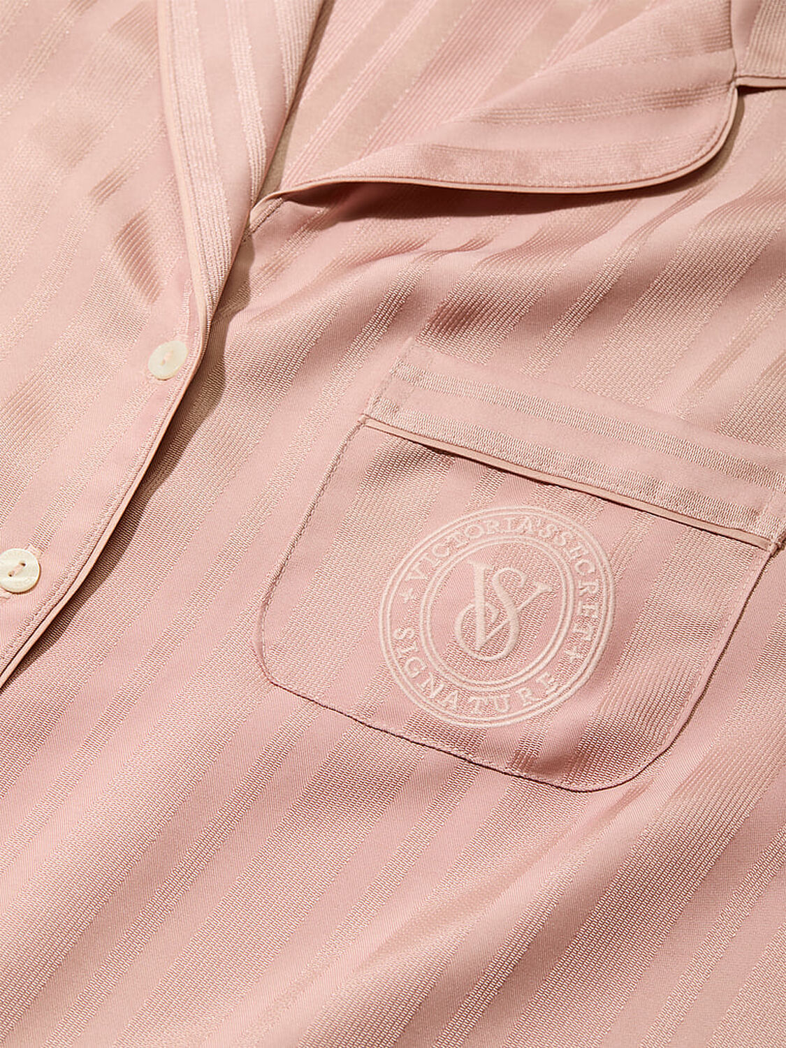 vs Victoria's Secret Glazed Satin Short Pajama Set Royal Pink 3 of 3 