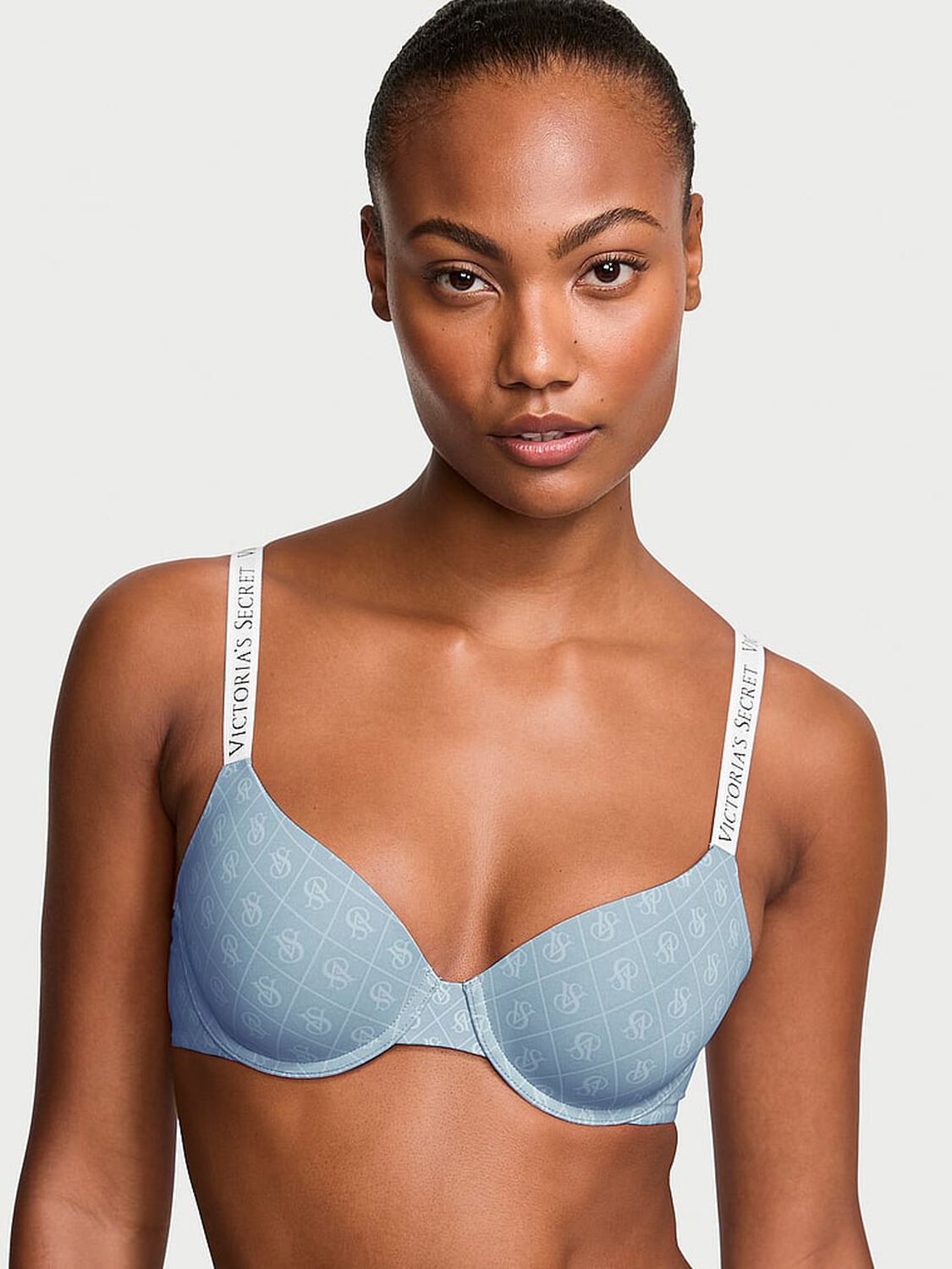vs The T-Shirt Lightly Lined Demi Bra Blue 1 of 3 