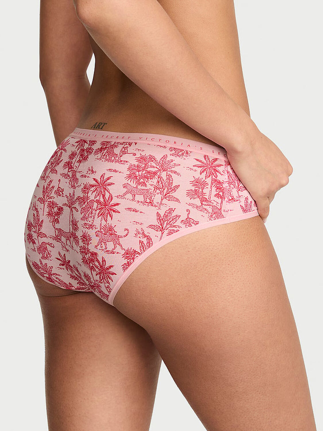vs Victoria's Secret Stretch Cotton Hiphugger Panty Pink Jungle Toile 2 of 2 