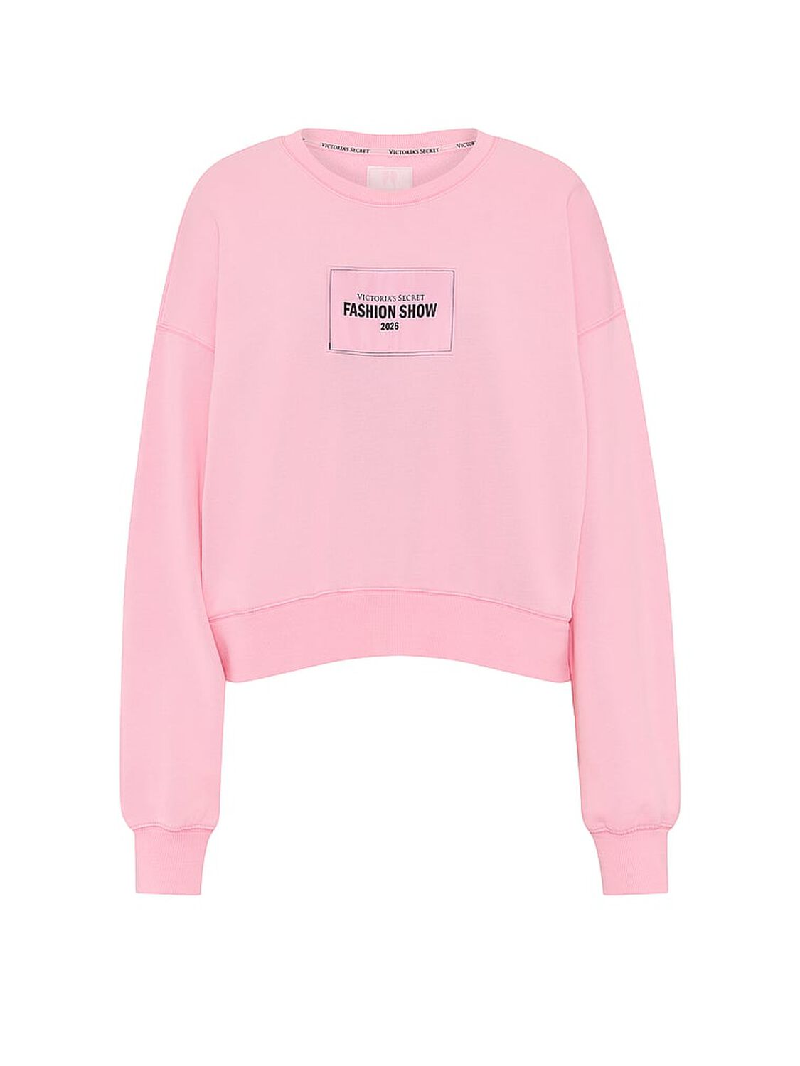 vs Angel Essentials VSFS '26 Iconic Fleece Crop Crewneck Sweatshirt Victoria Pink 4 of 4 