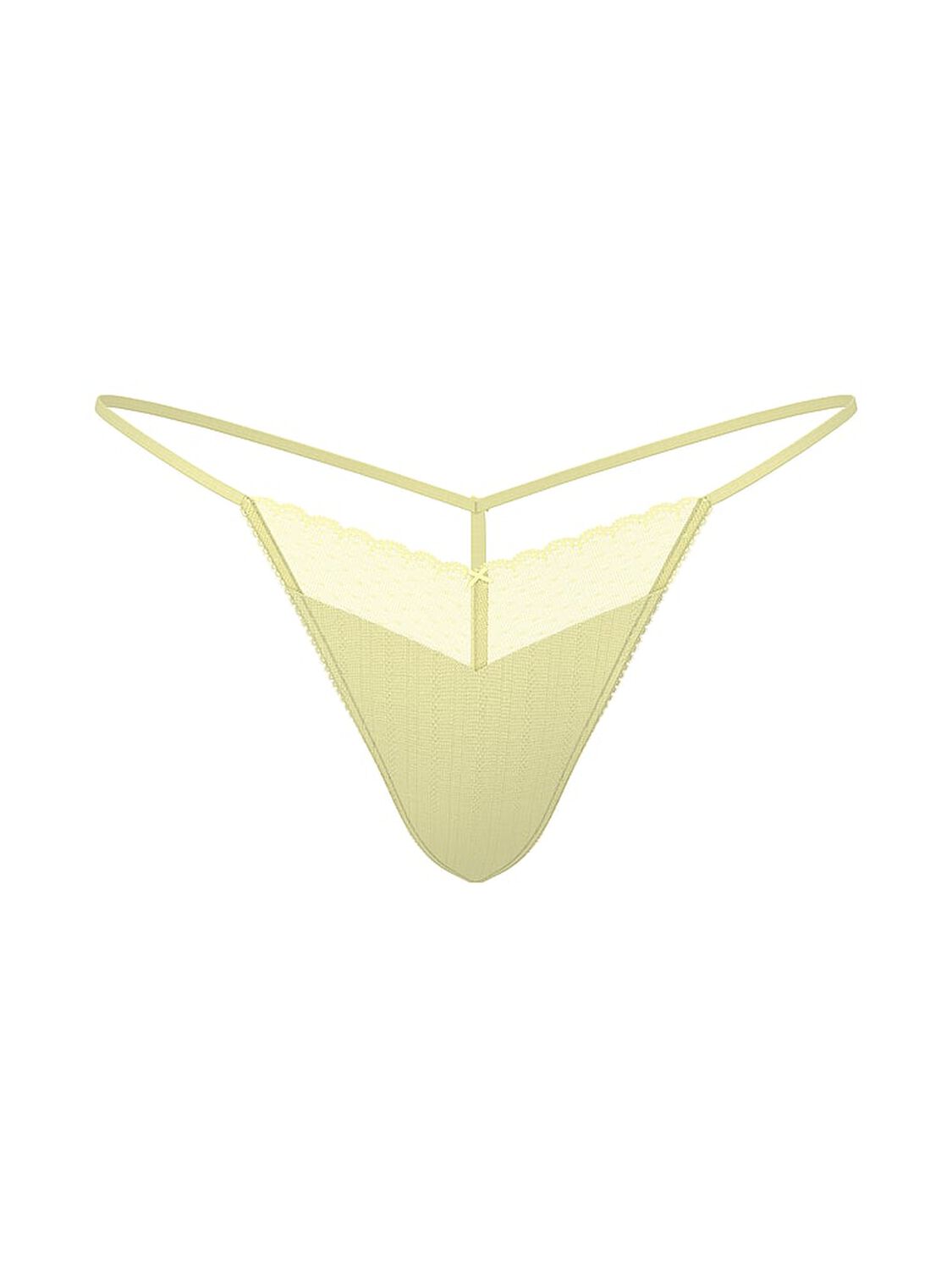vs Victoria's Secret Stretch Pointelle V-String Panty Lemonade 3 of 3 