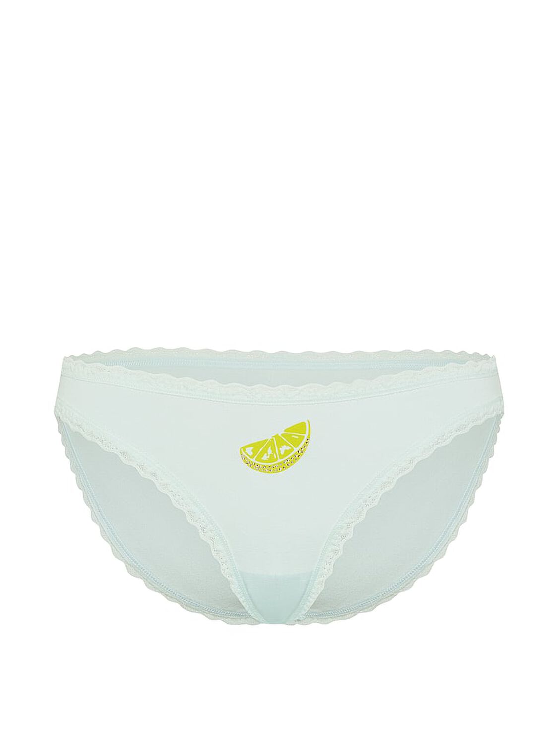 vs Lace Trim Cotton Lace-Waist Bikini Panty Bliss Get Lost Graphic 3 of 3 