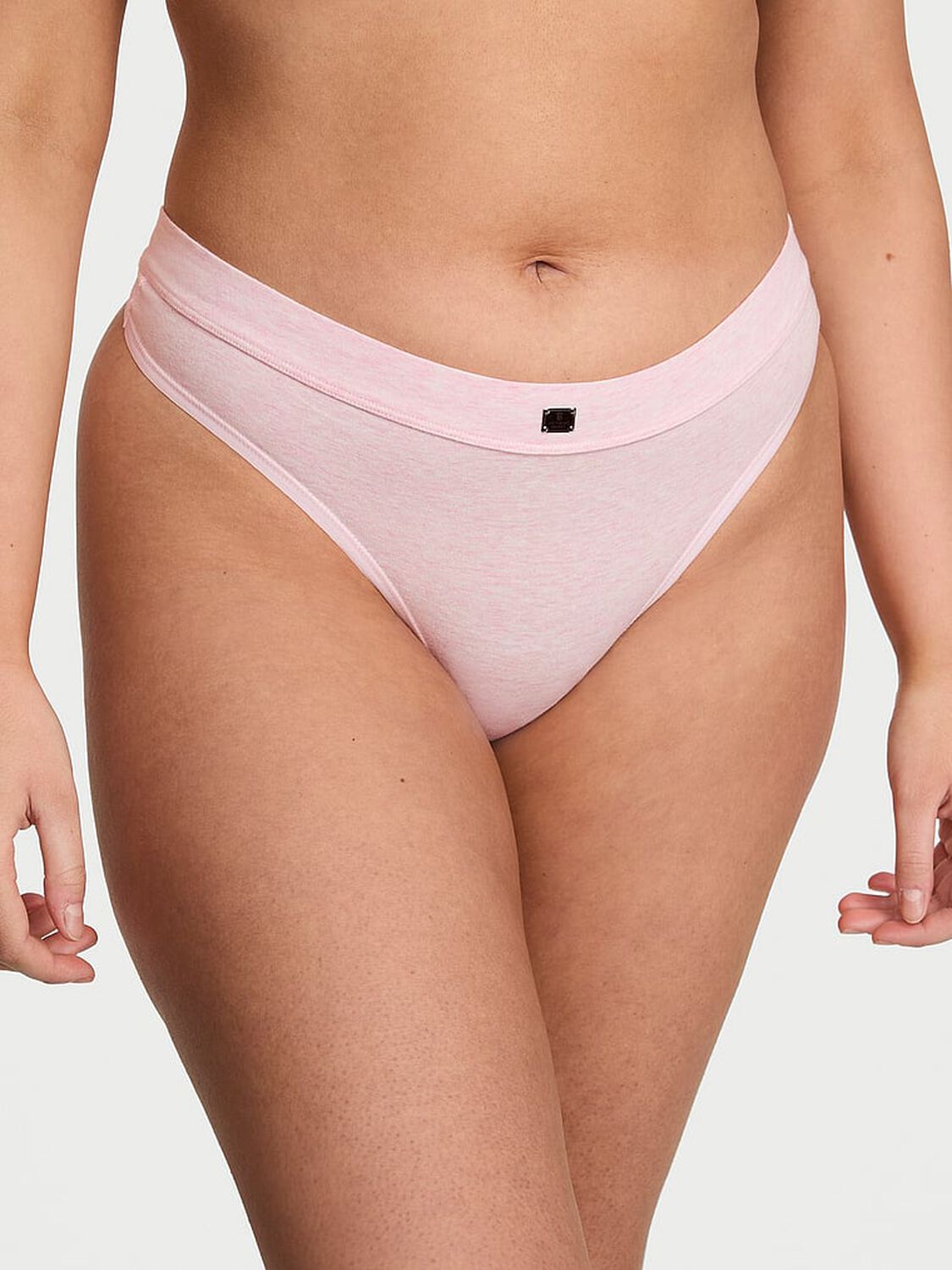 vs Cotton Logo Cotton Thong Panty Heather Pink Petal 4 of 4 