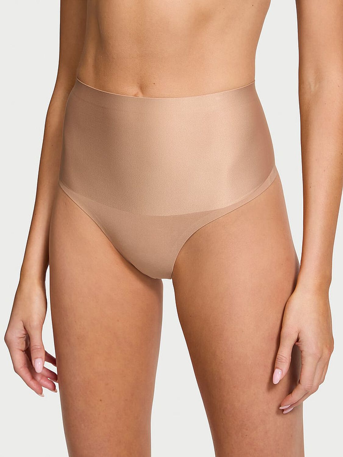 vs Body By Victoria Smoothing Shimmer Thong Panty Praline 1 of 3 