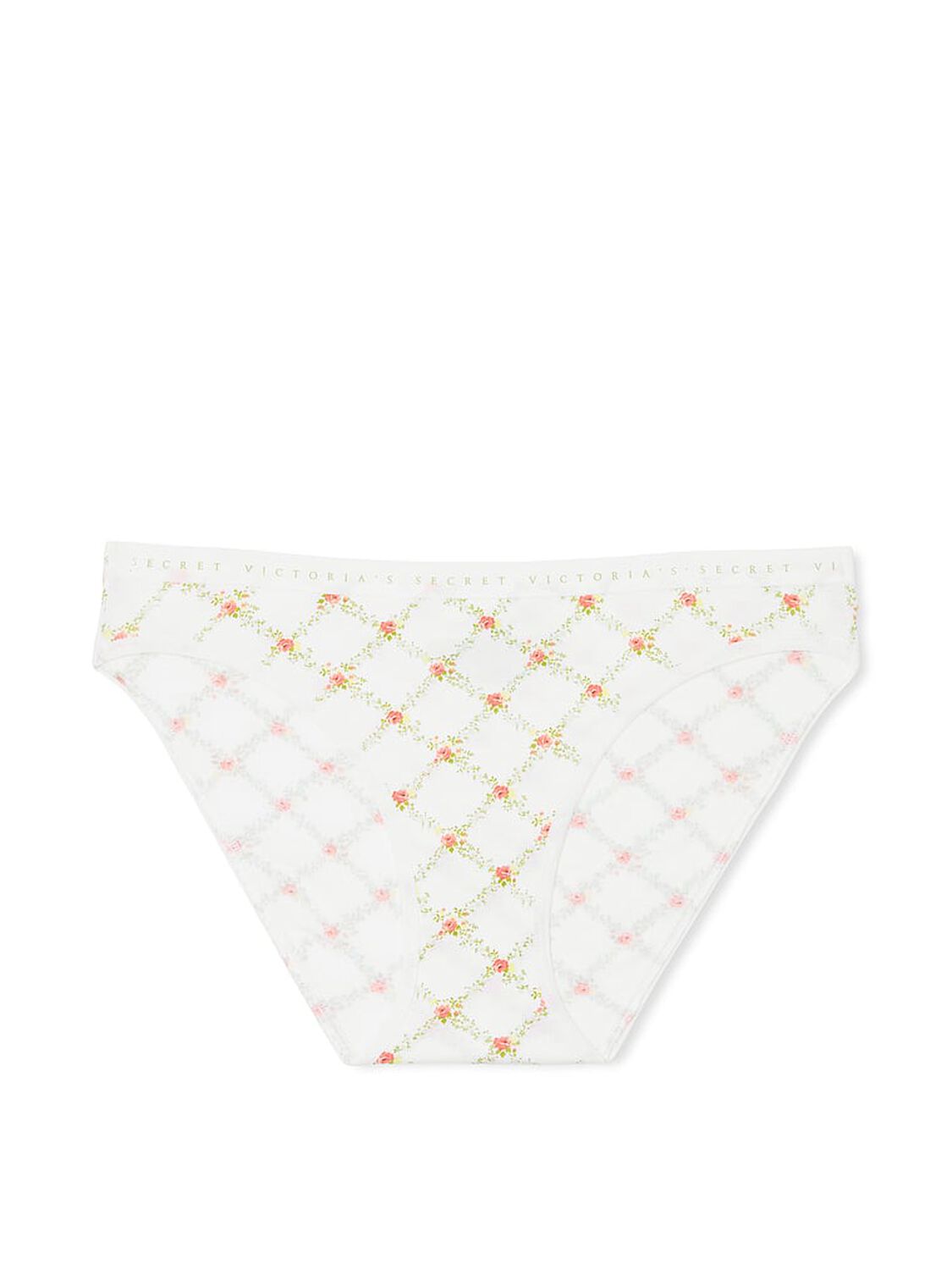 vs Victoria's Secret Stretch Cotton Bikini Panty White Trellis 3 of 3 
