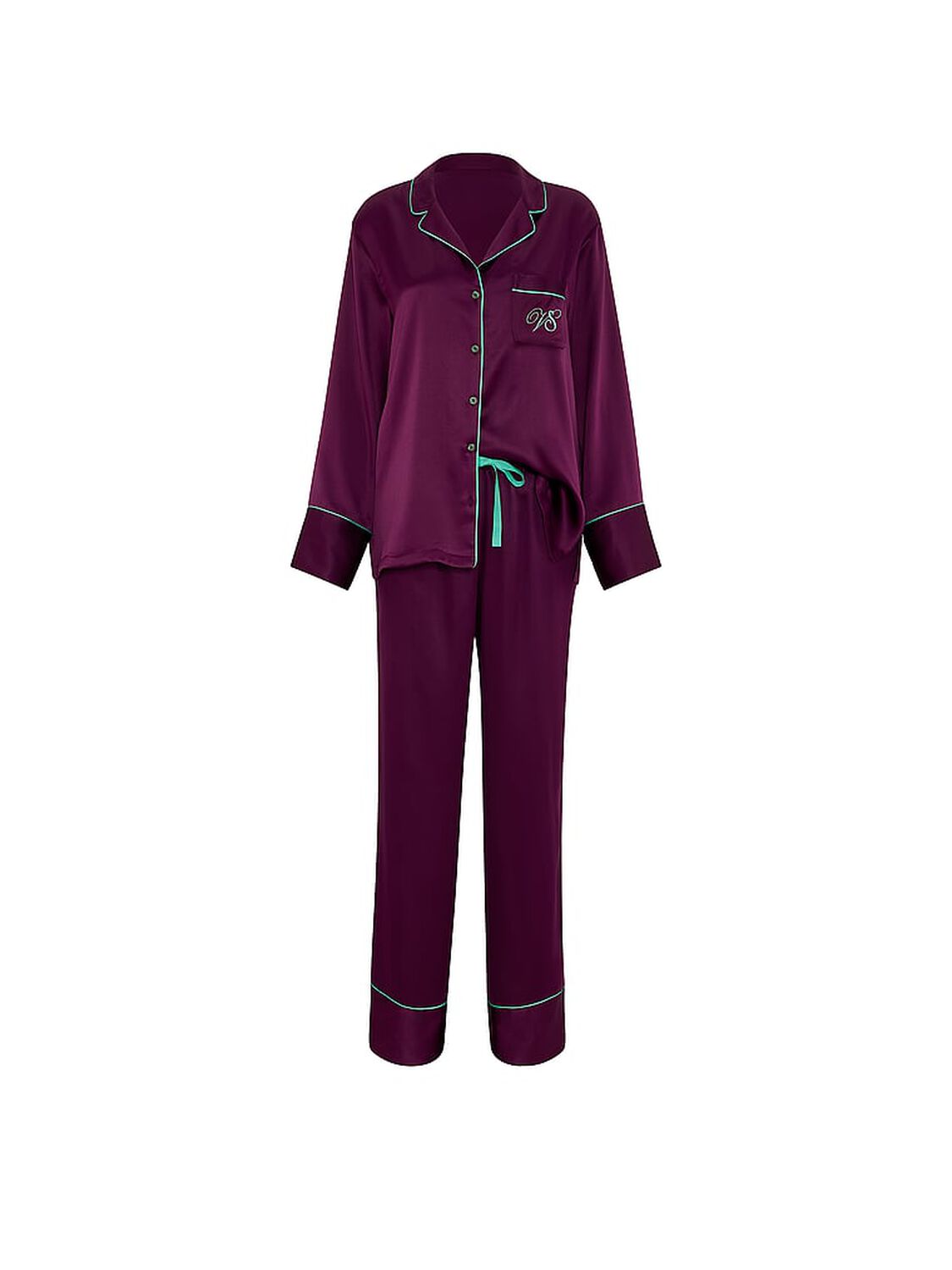 vs Victoria's Secret Signature Satin Long Pajama Set Party On 3 of 3 