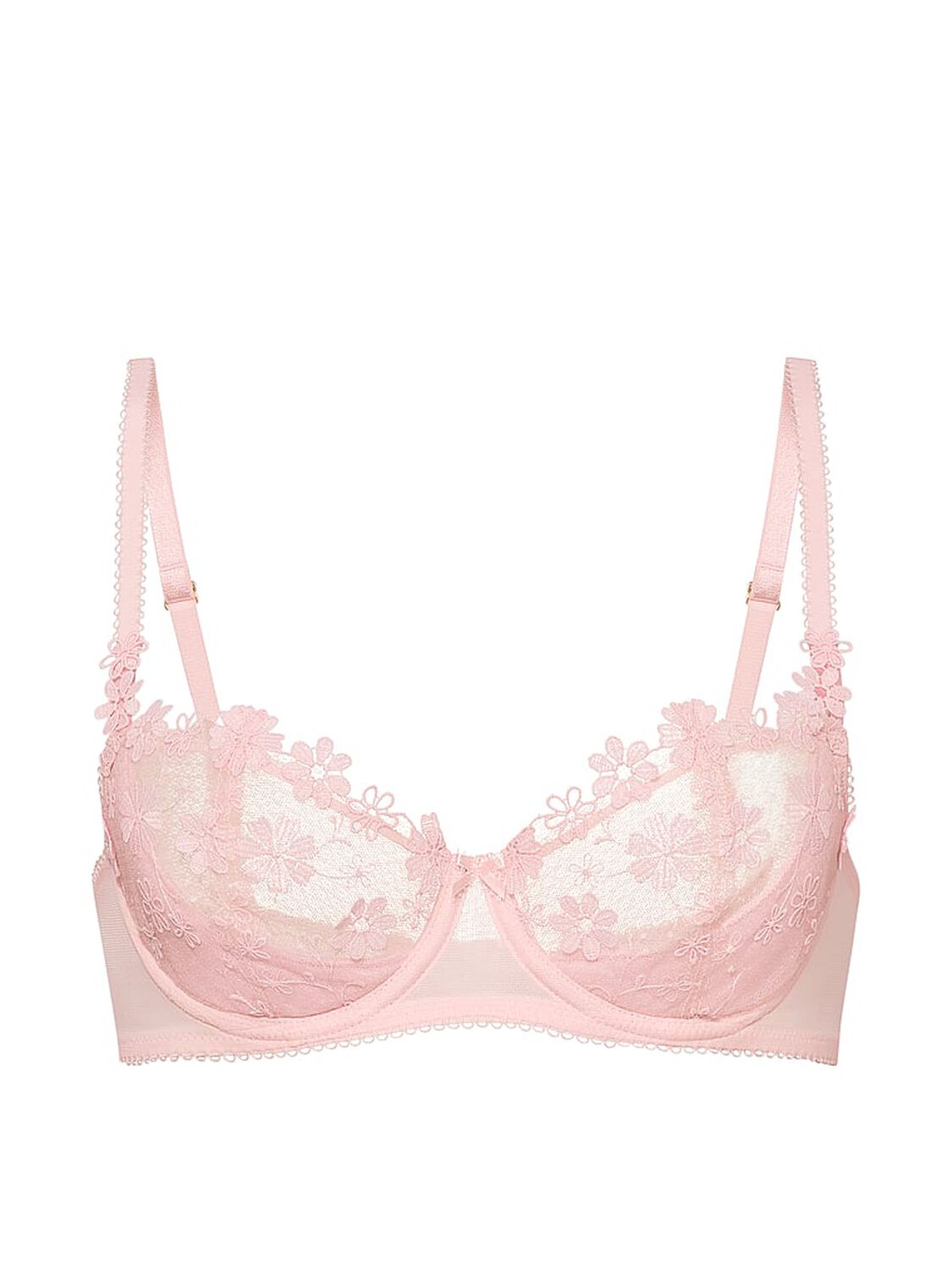 vs Dream Angels Wicked Unlined Blossom Embroidery Balconette Bra Pink Blossoms 3 of 4 