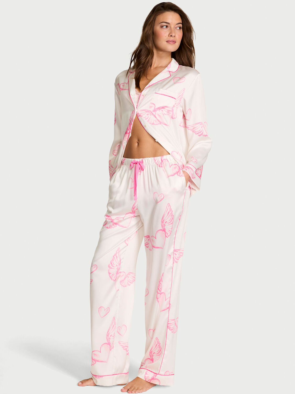 vs Victoria's Secret Glazed Satin Long Pajama Set 1 of 2 