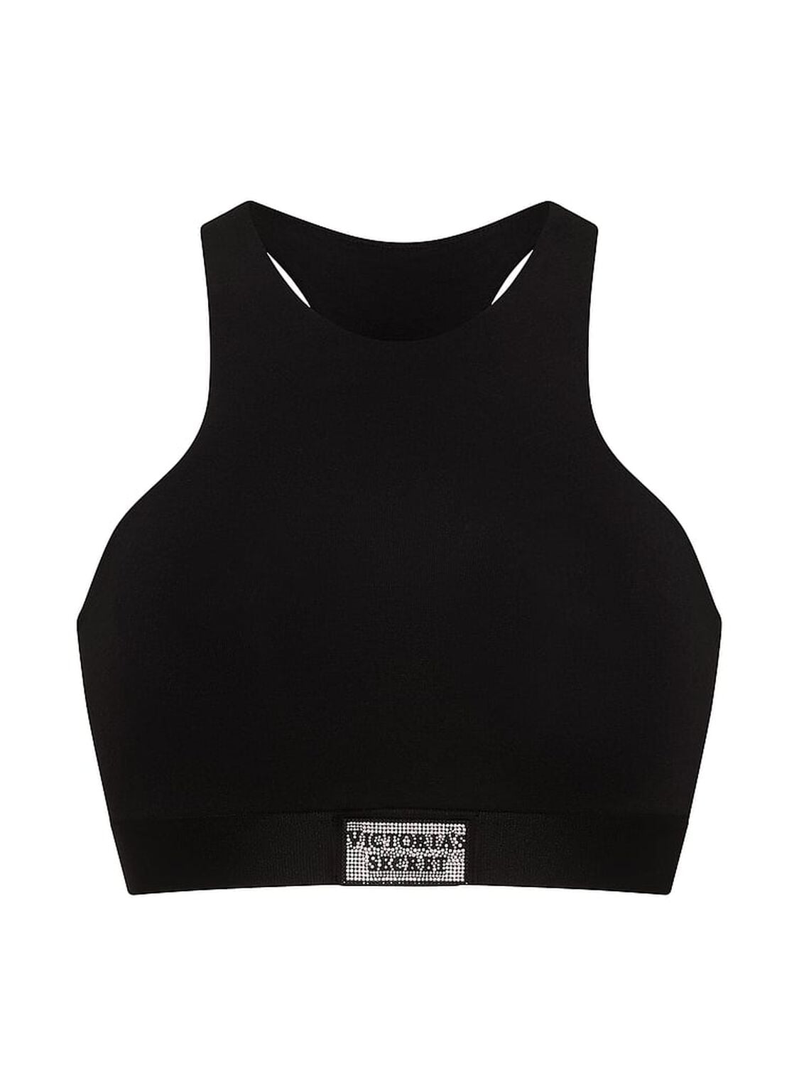 vs The T-Shirt Cotton Shine Patch Unlined High-Neck Bralette Black 3 of 3 