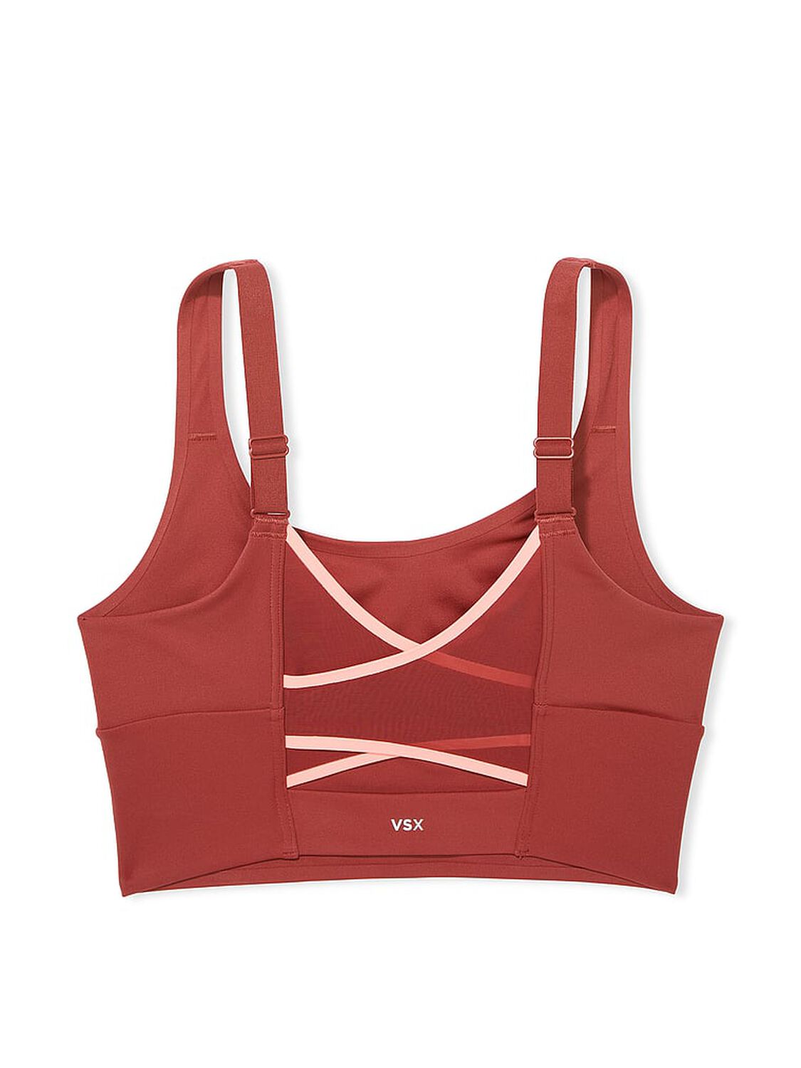 vs Vsx VSX Elevate™ Cross-Back Mesh Sports Bra Russet & Coral Flash 4 of 4 