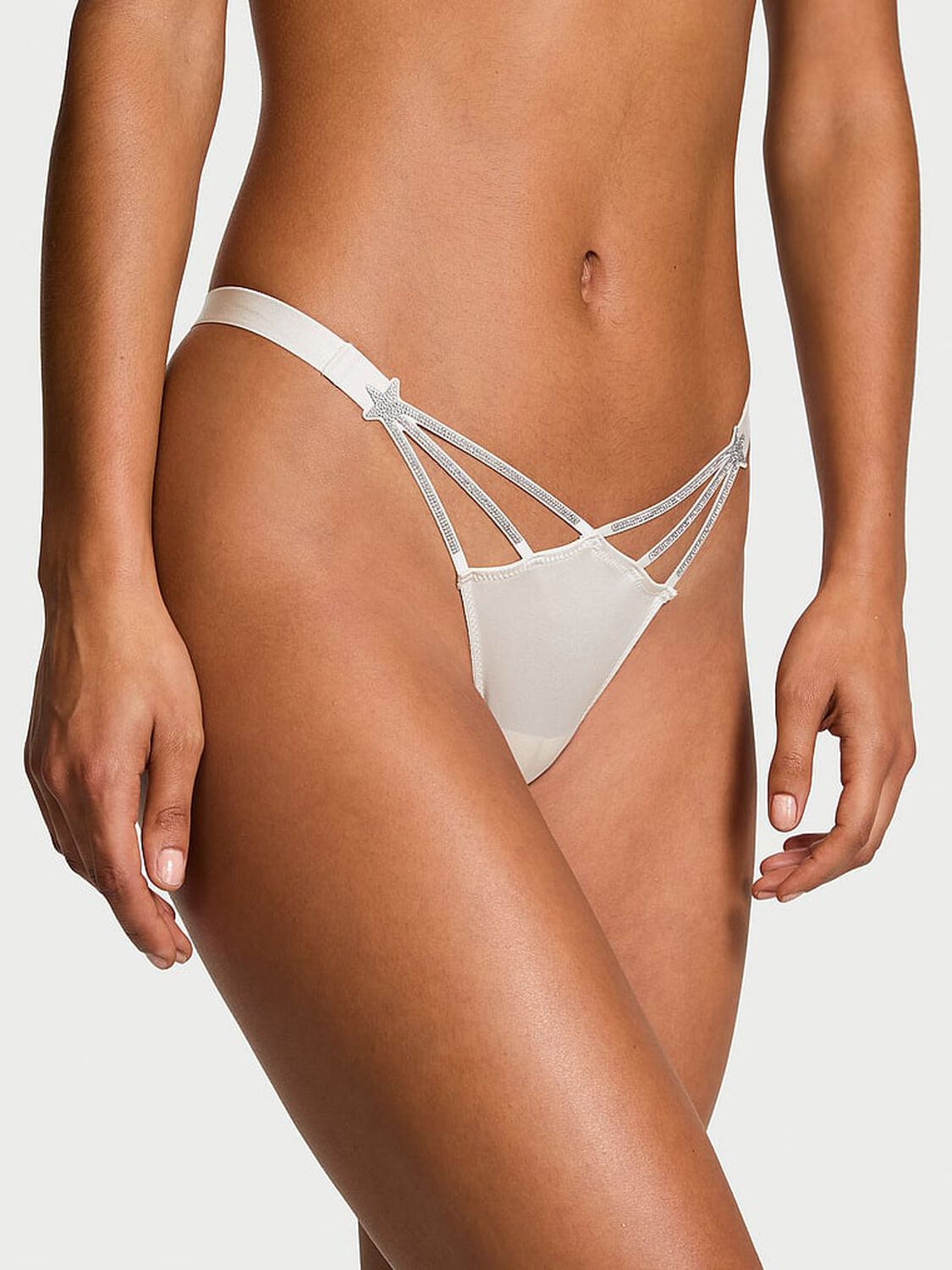 vs Very Sexy Starstruck Shine High-Leg Thong Panty Delfin Grey 1 of 4 