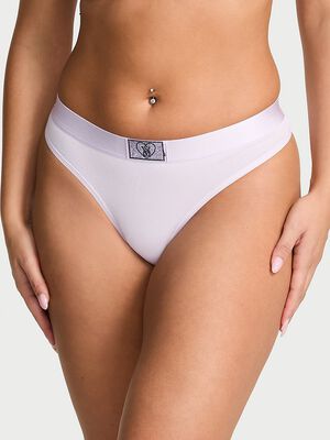 Logo Cotton Heart Shine Patch Thong Panty