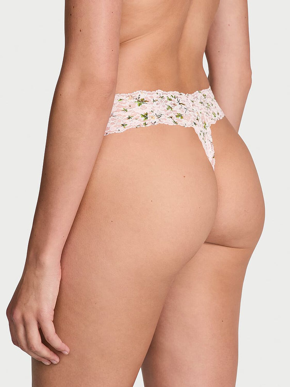 vs The Lacie Lace Thong Panty Purest Pink Floral 2 of 3 