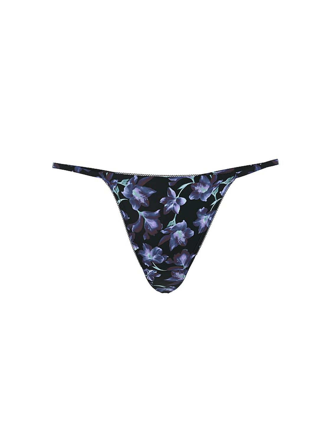 vs Very Sexy Satin Lace-Back Thong Panty Black Orchid 2 of 2 