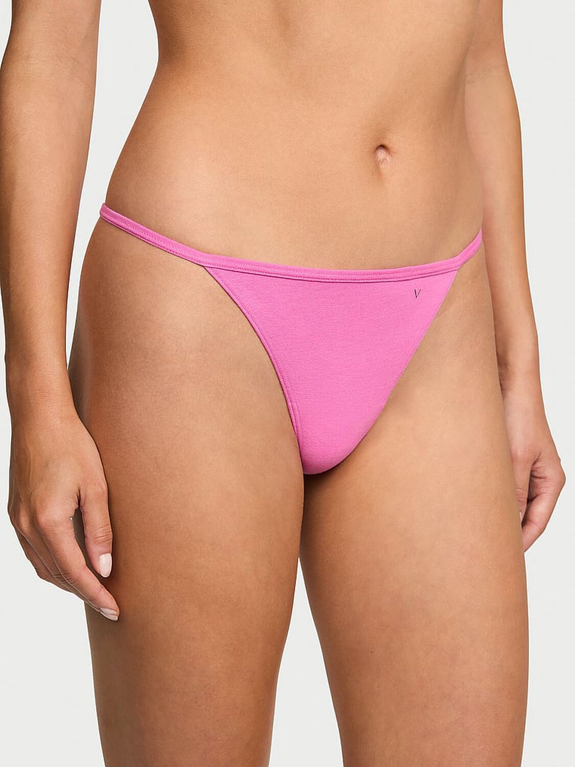 vs Victoria's Secret Stretch Cotton V-String Panty New Peony 3 of 3 