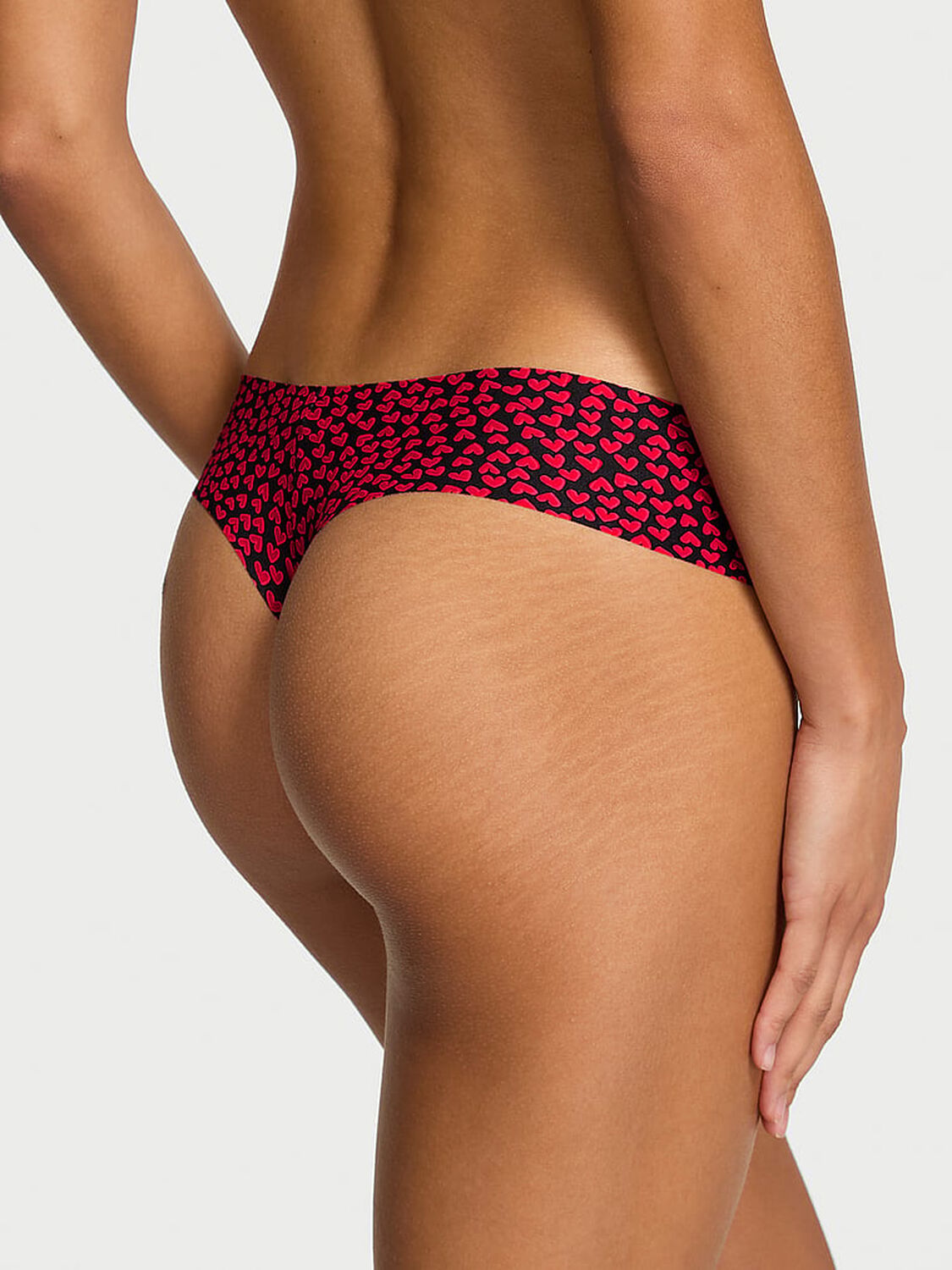 vs No-Show No-Show Thong Panty Black Ditsy Hearts 2 of 3 