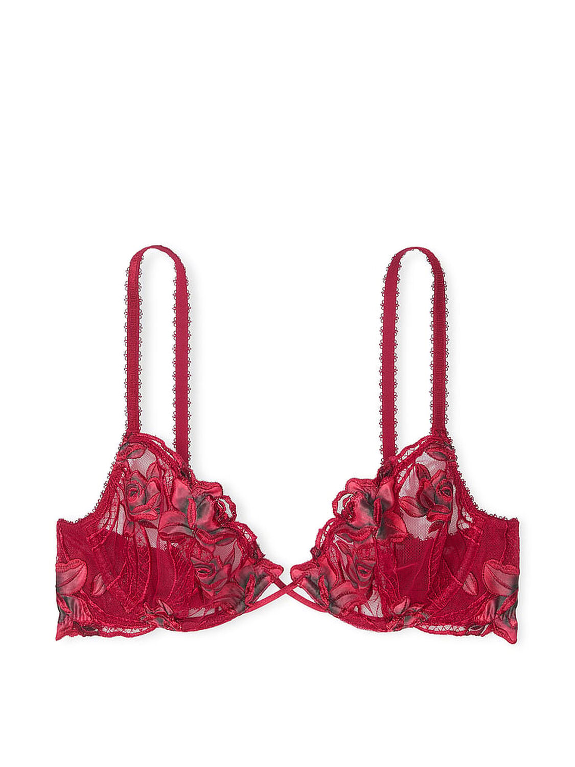 vs Very Sexy Red Rose Unlined Low-Cut Demi Bra Red Lacquer 3 of 4 