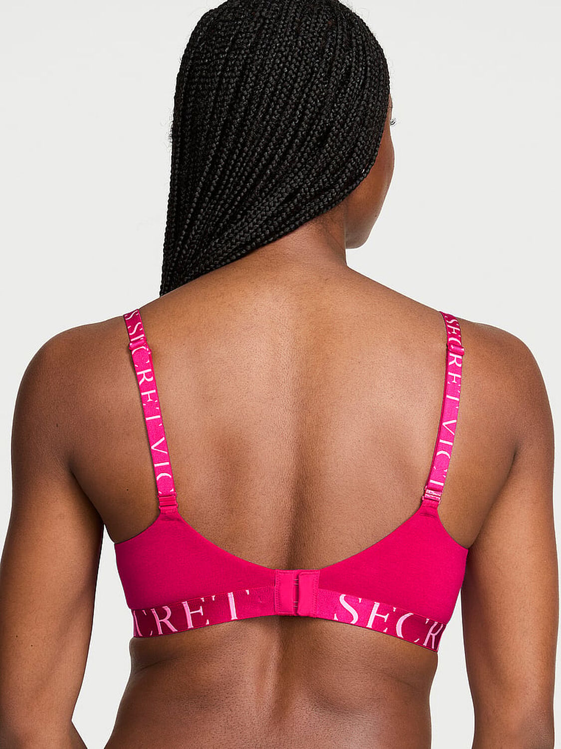vs The T-Shirt Cotton Exploded Logo Lightly Lined Demi Bra Vibrant Fuchsia 2 of 3 