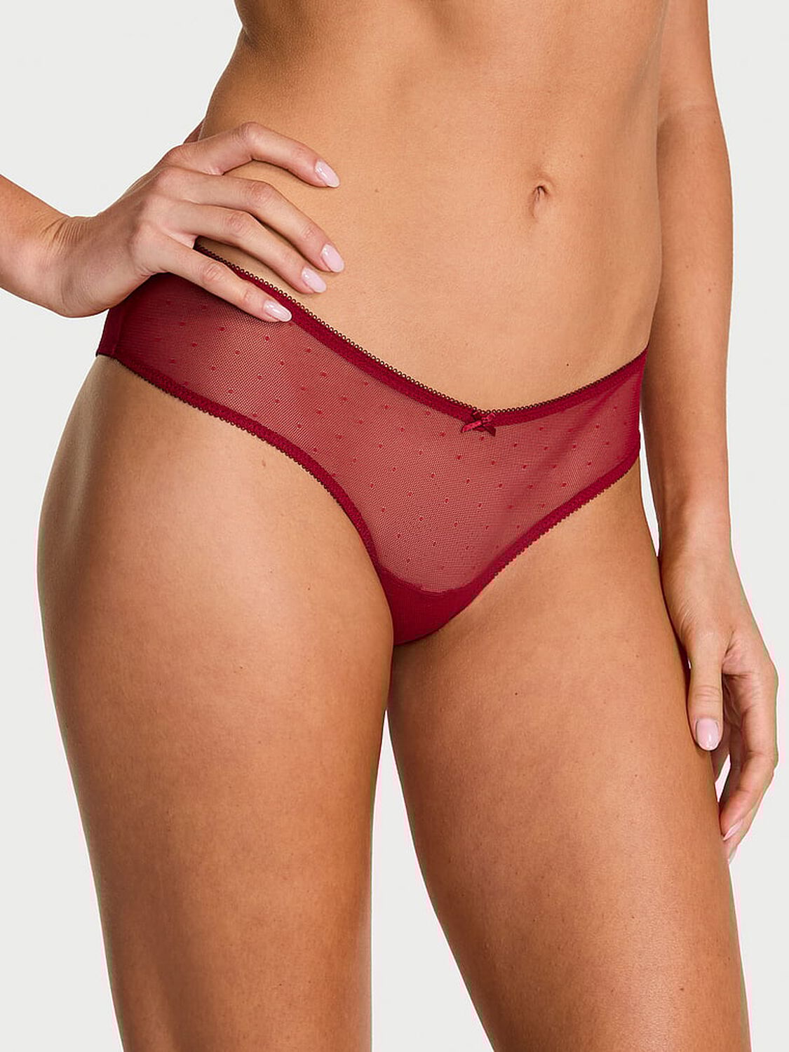 vs Very Sexy Strappy-Back Cherry Hardware Cheeky Panty Red Lacquer 1 of 3 