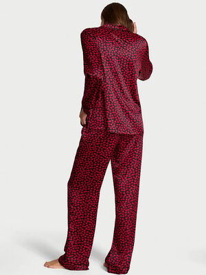 Glazed Satin Long Pajama Set