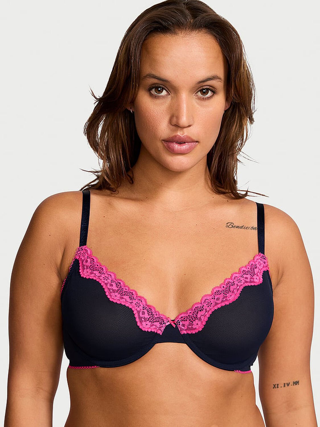 vs Victoria's Secret Tease Unlined Demi Bra Noir Navy 1 of 4 
