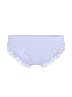 Seamless Rib Lace-Trim Bikini Panty
