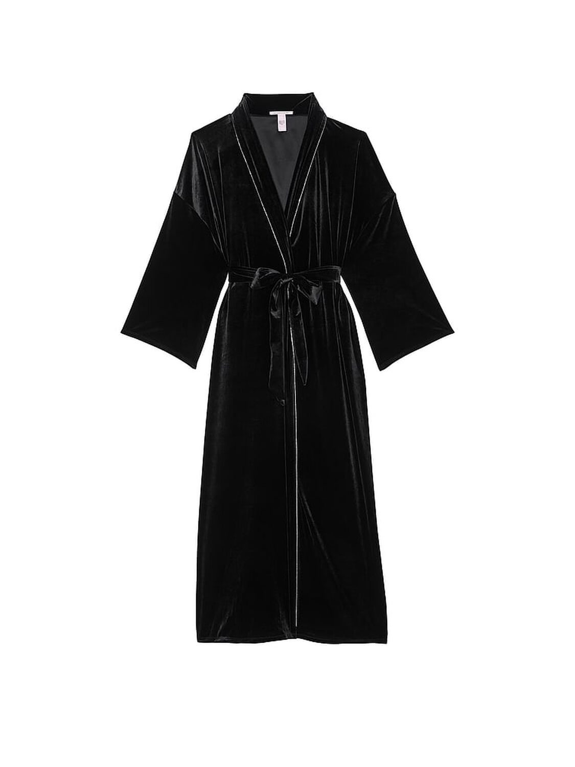 vs Victoria's Secret Very Sexy Starstruck Velvet Embellished Long Robe Black 3 of 5 