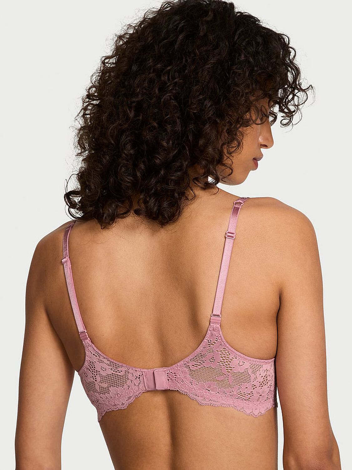 vs Dream Angels Twinkle Strap Lace Classic-Coverage Demi Bra Dusk Mauve 2 of 3 