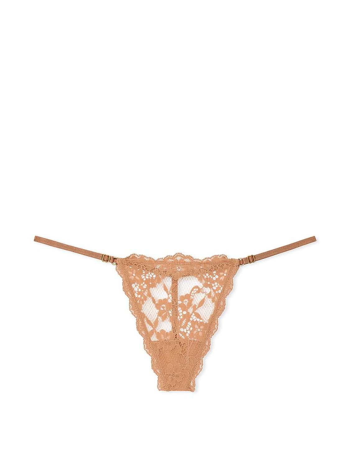 vs Dream Angels Lace Adjustable V-String Panty Toffee 3 of 4 