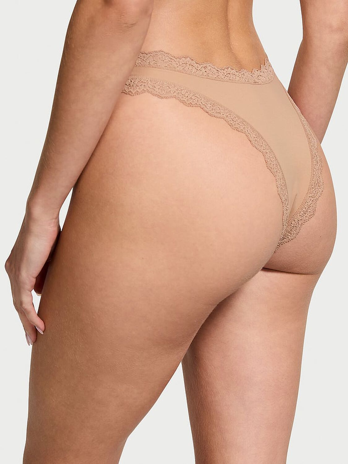 vs Dream Angels Lace-Trim Brazilian Panty Praline 2 of 4 