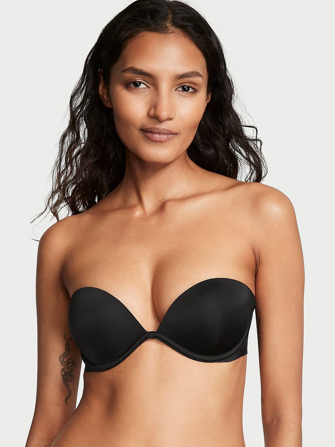 vs Victoria's Secret Bare Every-Way Strapless Bra Black 1 of 5 
