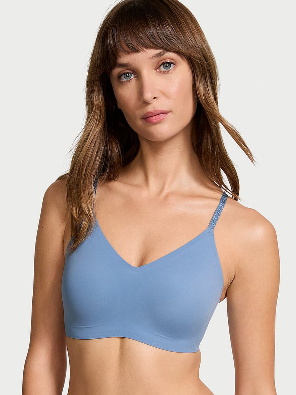 vs The T-Shirt Lightly Lined Wireless Comfort Bra Faded Denim 1 of 3 