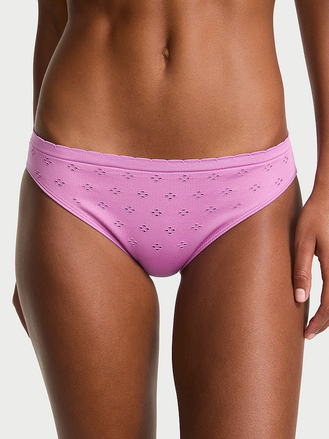 vs Seamless Seamless Eyelet Bikini Panty Cosmo Pink 1 of 3 