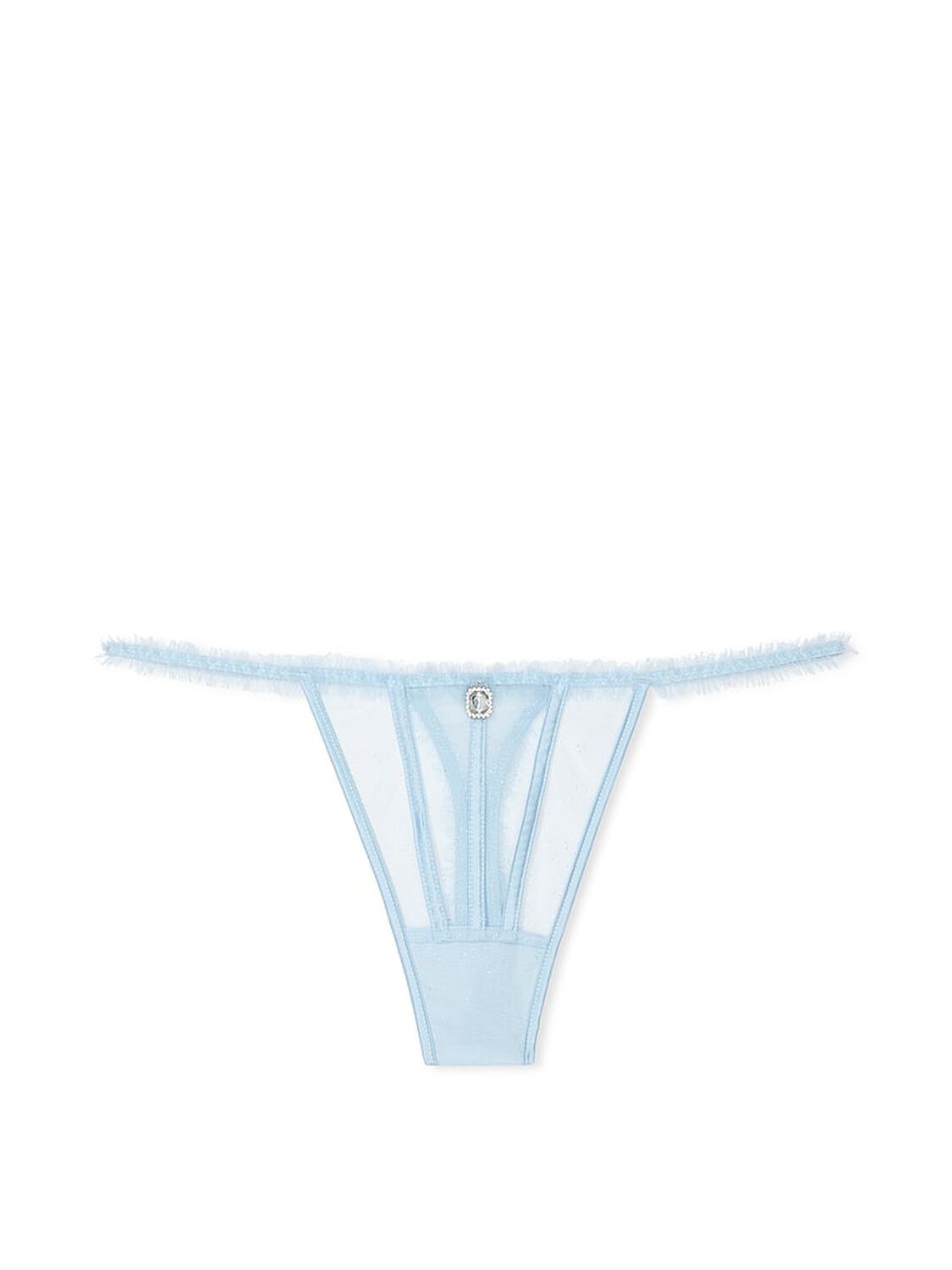 vs Dream Angels Glitter Tulle Thong Panty Light Blue Shimmer 3 of 6 