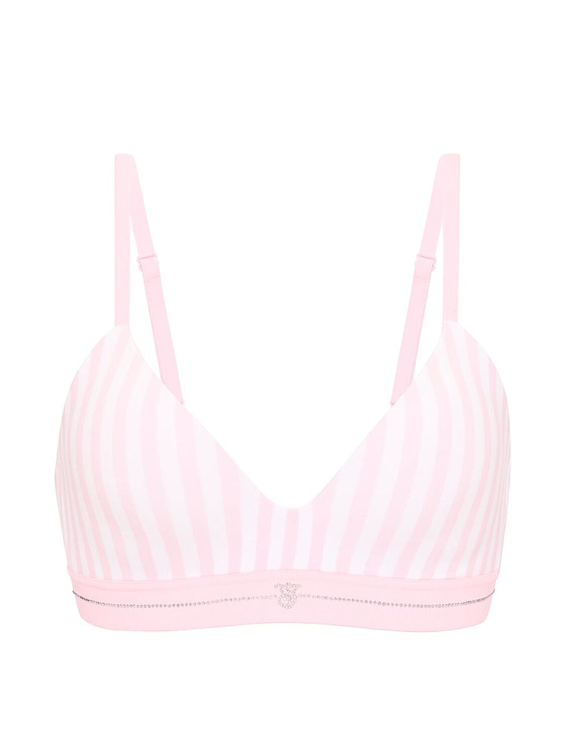 vs The T-Shirt Signature Shine Cotton Lightly Lined Wireless Bra Iconic Stripe 3 of 3 