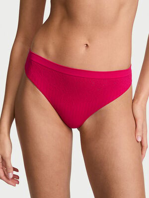 Seamless Floral Rib Thong Panty